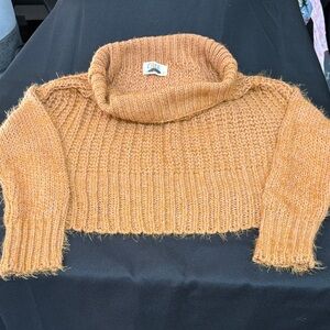 Chic Mustard Cowl Neck Sweater